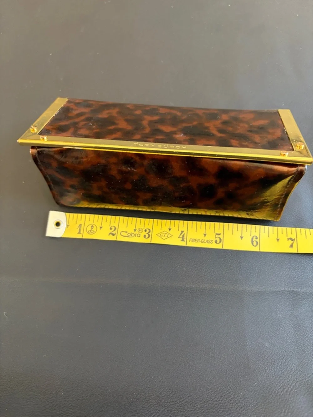 Tory Burch Tortoiseshell Frame Clutch Wallet Gold Hardware Resin Evening Bag